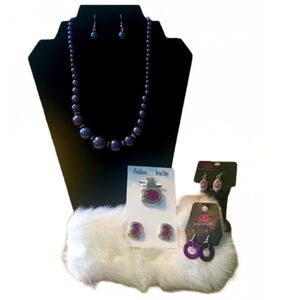 BUNDLE OF FASHION JEWELRY IN PURPLE TONES NWT